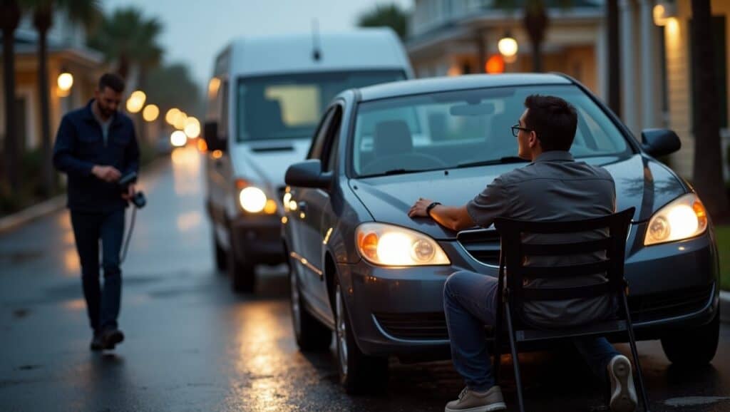 Mobile auto repair technician offering emergency roadside assistance for a vehicle that won't start in New Orleans.